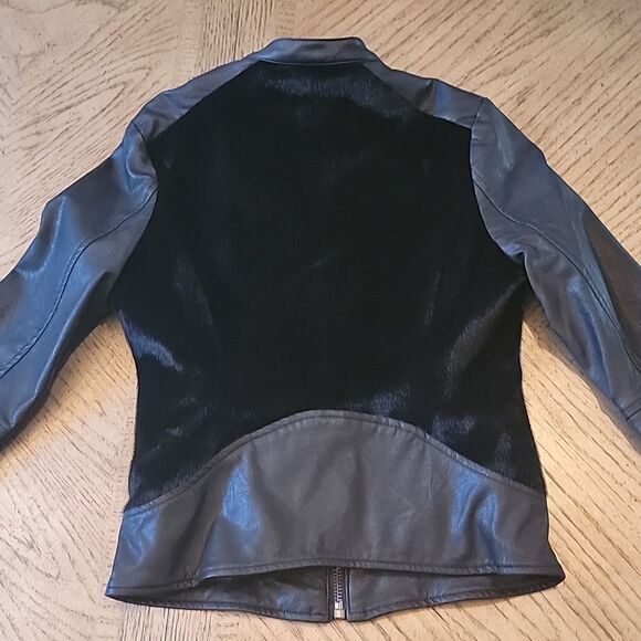 Black leather and faux fur jacket XS BLANKNYC - Picture 8 of 11